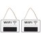 Juvale 2 Pack WiFi Password Sign with Small Chalkboard, Wooden Hanging Board for Home and Business, 7.9x5.6